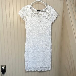 Ambiance White Lace Mini Dress